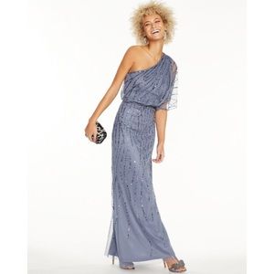 Sequined One-Shoulder Gown